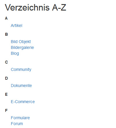 Verzeichnis A-Z